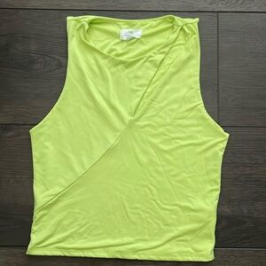 Neon yellow crop top. Teen size large. Great for a concert